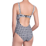 BRIGITTE underwired one piece, printed swimsuit by ALMA swimwear – back view 