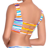 AUDREY square neck bra, printed bikini top by ALMA swimwear – back view 