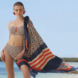 BÉRÉNICE bandeau bra, printed bikini top by french luxury swimwear brand:  ALMA – lookbook 1