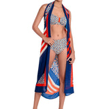 BÉRÉNICE printed pareo, cover up by ALMA swimwear – front view 2
