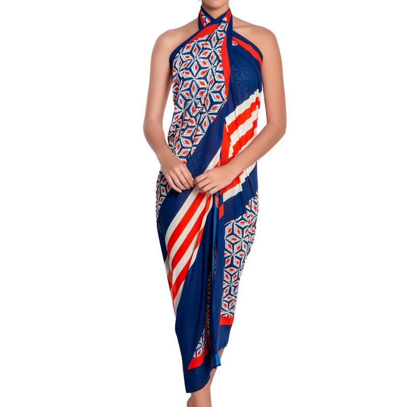 BÉRÉNICE printed pareo, cover up by ALMA swimwear – view 3