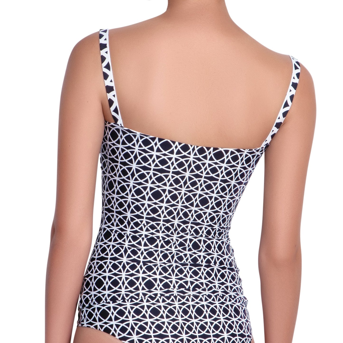 BRIGITTE bandeau tankini, printed top by ALMA swimwear  – back view
