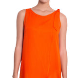 EVA crossed dress, orange chiffon cover up by ALMA swimwear – front view 1