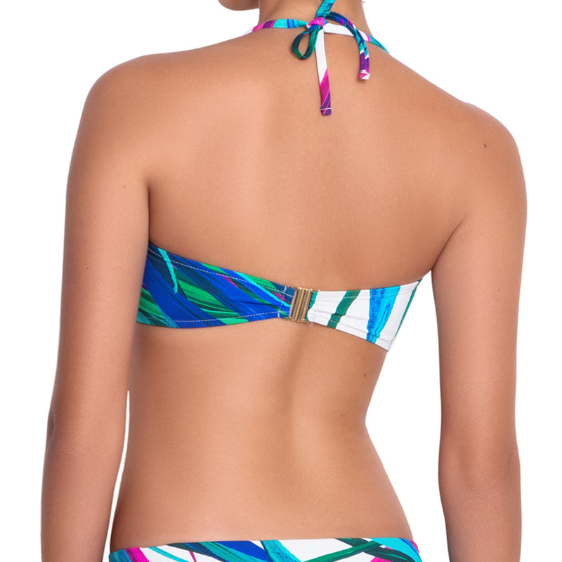 FANNY bandeau bra, printed bikini top by ALMA swimwear – back view 