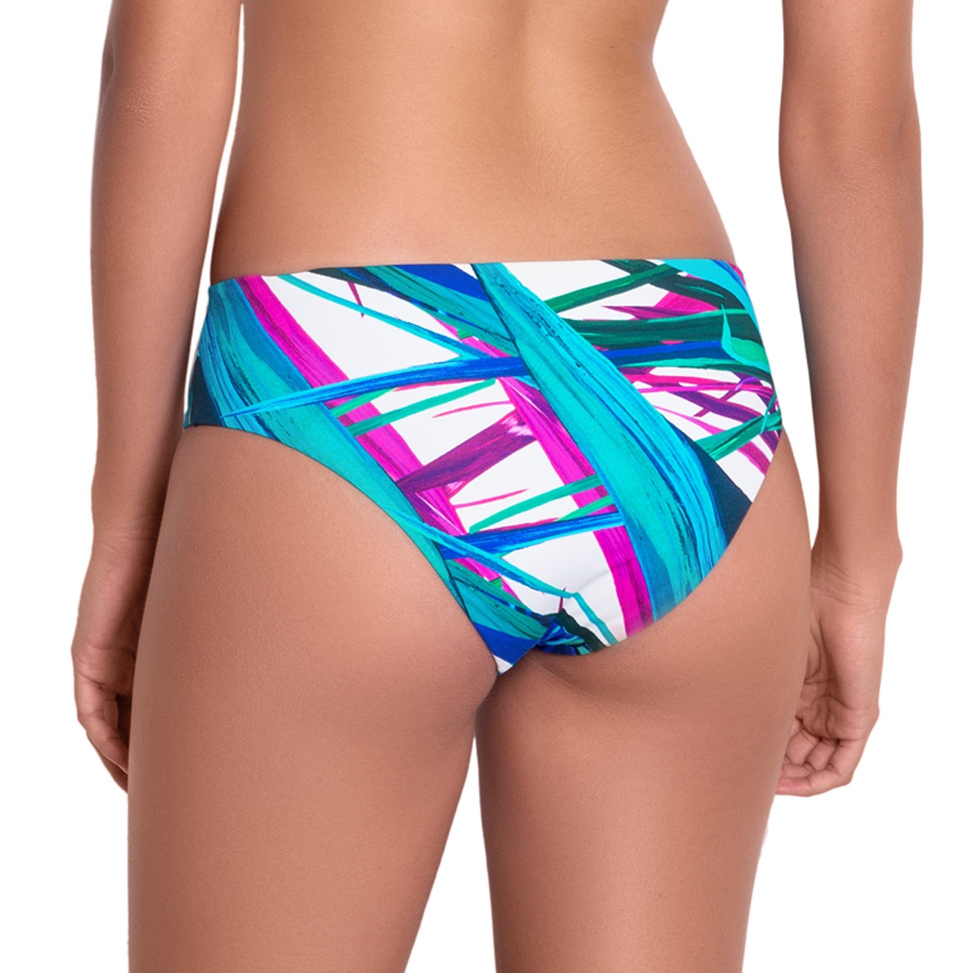 FANNY classic panty, printed bikini bottom by ALMA swimwear  – back view 