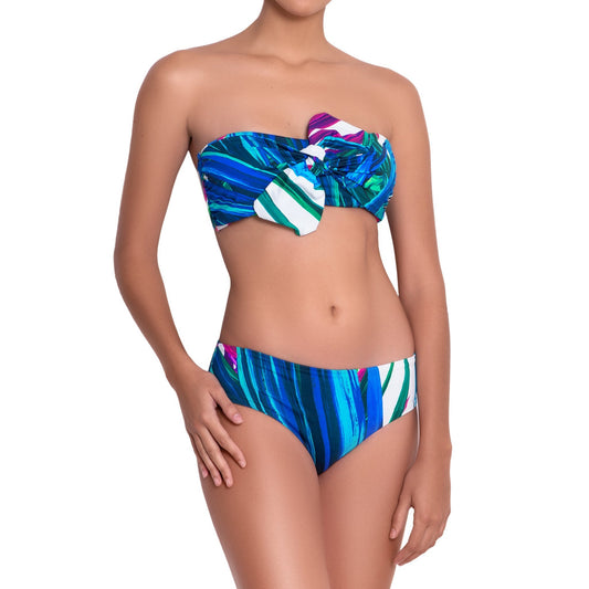 FANNY classic panty, printed bikini bottom by ALMA swimwear – front view 1