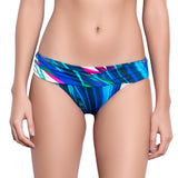 FANNY crossed belt panty, printed bikini bottom by ALMA swimwear – front view 2