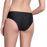 LÉA classic panty, solid black bikini bottom by ALMA swimwear – back view 