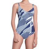 SOPHIE classic panty, printed bikini bottom  by ALMA swimwear – front view 1