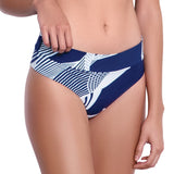 SOPHIE foldable belt panty, printed bikini bottom  by ALMA swimwear – front view 3