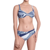 SOPHIE knotted belt panty, printed bikini bottom by ALMA swimwear  – front view 1